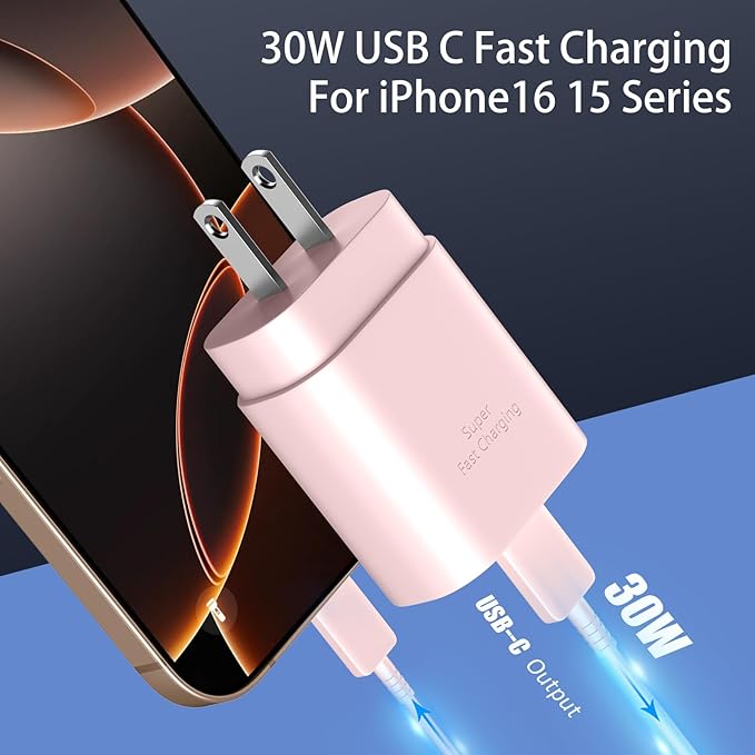 Phone 16 15 Pro Charger Fast Charging, 6.6FT Long USB C to C Charging Cable Cord - Image 3