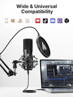 MAONO XLR/USB Condenser Microphone: 192kHz/24Bit Plug & Play PC Computer - Image 8