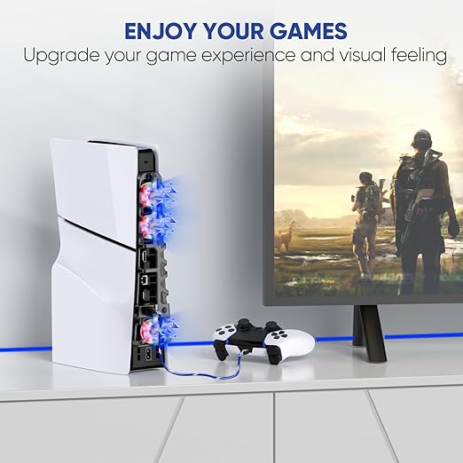 RGB PS5 Slim Light Cooling Fan, Temperature Controlled Fan Speed, Smart Memory - Image 6