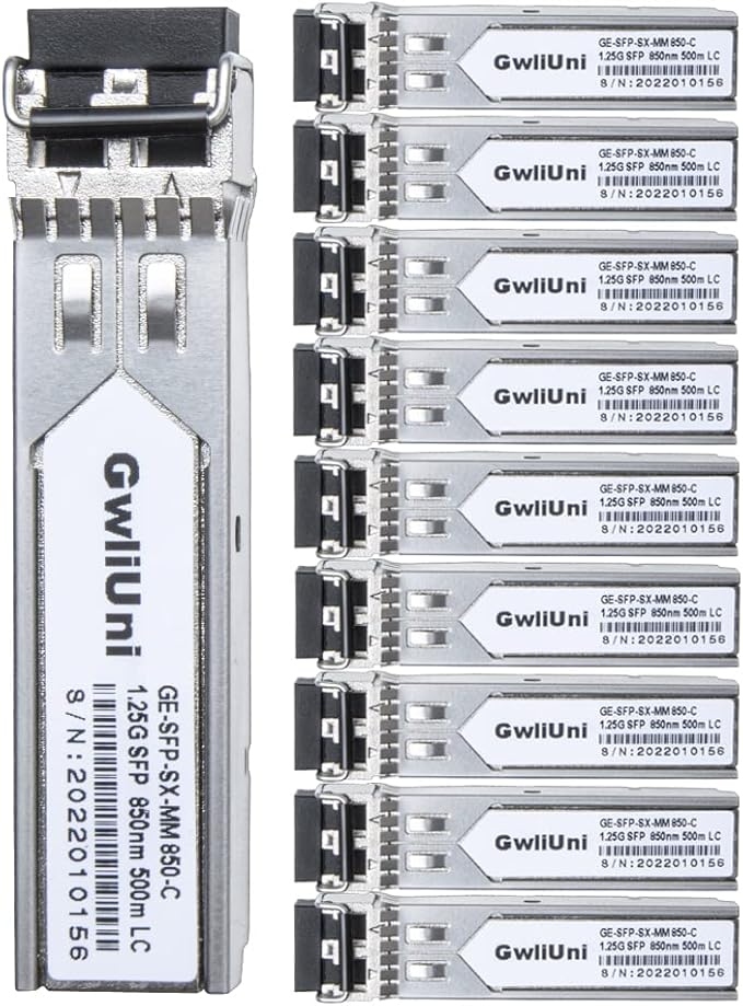 10Pcs 1.25G SFP Multi Mode Fiber Module Network Transceiver, SX MM 850nm 500m by GwliUni