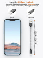 CableCreation 3-Pack Short iPhone Charging Cable 6 Inch/0.5ft, Lightning to USB - Image 2
