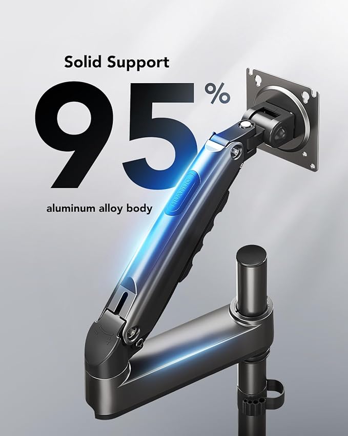 HUANUO Single Monitor Arm, Adjustable Desk Mount - Image 2