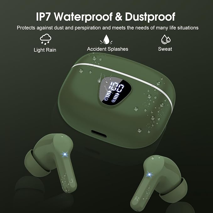 Wireless Earbuds, IP7 Waterproof in Ear Earphones, LED Display Ear buds - Image 7