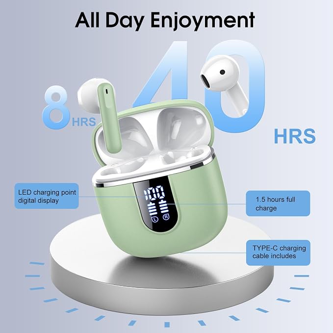 Wireless Earbuds, 40H Ultralight in-Ear Buds, IP7 Waterproof Earphones - Image 4