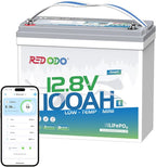 Redodo 12V 100Ah Smart Mini Bluetooth LiFePO4 Battery, Smallest Lithium by PrimeDayRedodoSaveup55