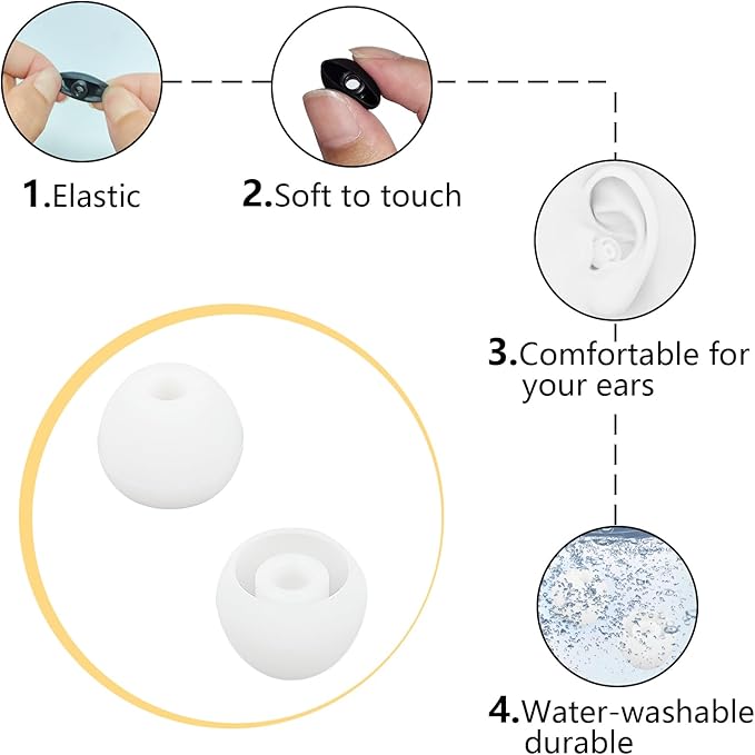 Ear Bud Covers Silicone Replacement Earbud Tips Compatible - Image 6