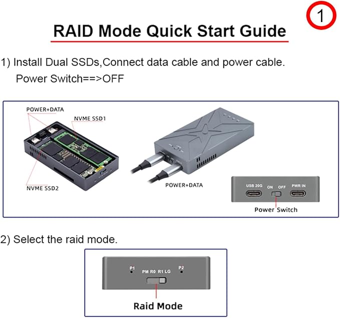 CY USB4.0 20Gbps Dual NVME M.2 NGFF M-Key to USB-C Type-C Raid0 Raid1 JBOD Big - Image 6