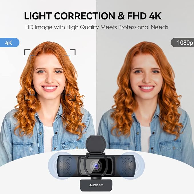 AUSDOM 4K Webcam, Autofocus Webcam - Image 2