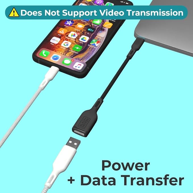 BLACK+DECKER USB C to USB A Adapter, USB C Male to USB Female Adapter Nylon - Image 5