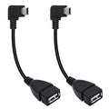 90 Degree Mini USB to USB A OTG Adapter Cable 5.5in Left Angle Mini USB 5-Pin by Xilaghy