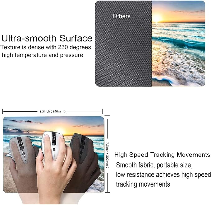 Mouse Pad, Premium-Textured Mouse Mat, Non-Slip Rubber Base Mousepad - Image 3