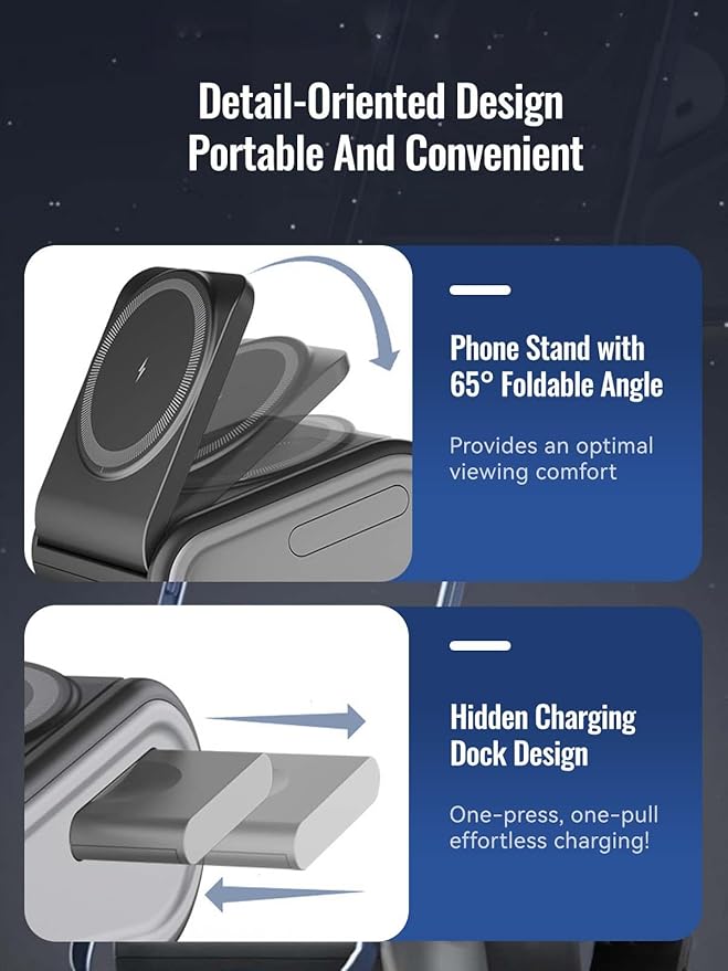 4 in 1 Wireless Charger for iPhone, Mag-Safe Charger for iPhone 16/15/14 Series - Image 4