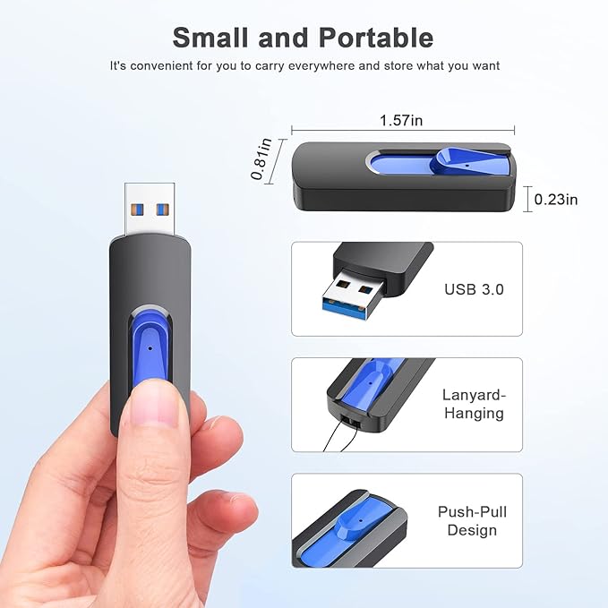 JUANWE 32GB Flash Drive 10 Pack 3.0 USB Thumb Drive Retractable Slide Memory - Image 3