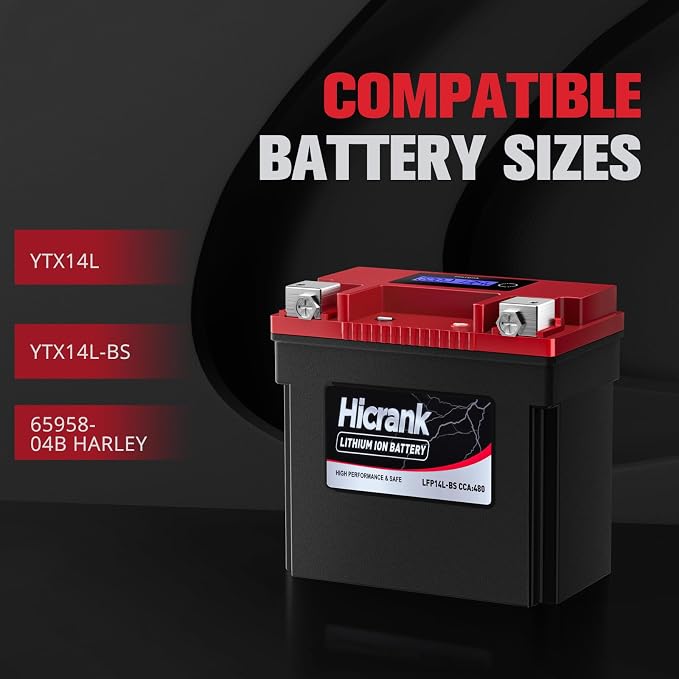 YTX14L-BS Lithium 12V 8Ah 480CCA LiFePO4 Motorcycle Battery, Powersports Battery - Image 4
