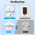 Multi Plug Wall Outlet 2pack, 3-Plug Wall Adapter, Cruise Essentials, - Image 2