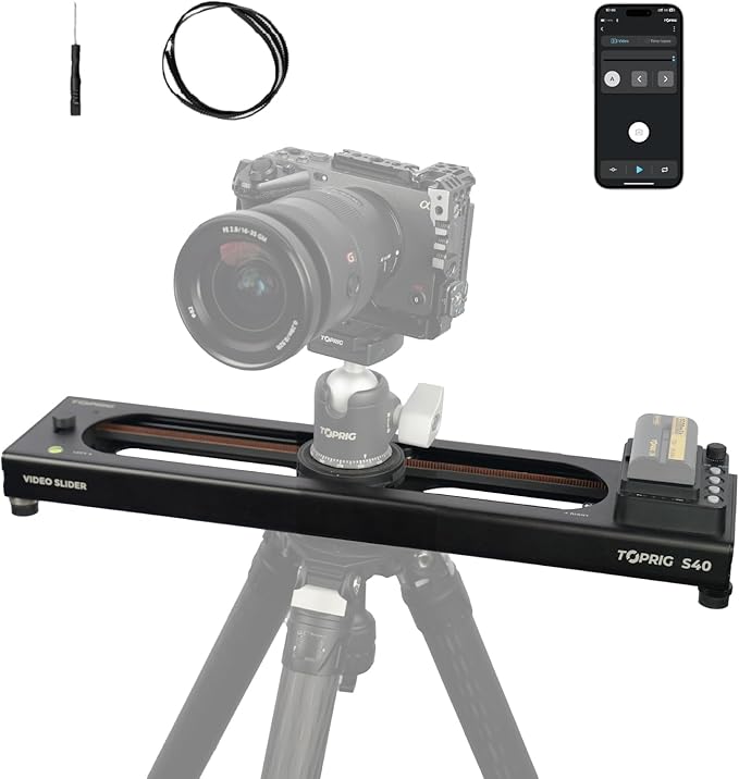Accsoon Toprig 16inch/40cm Motorized Camera Slider, Button/APP Control Dolly by toprig