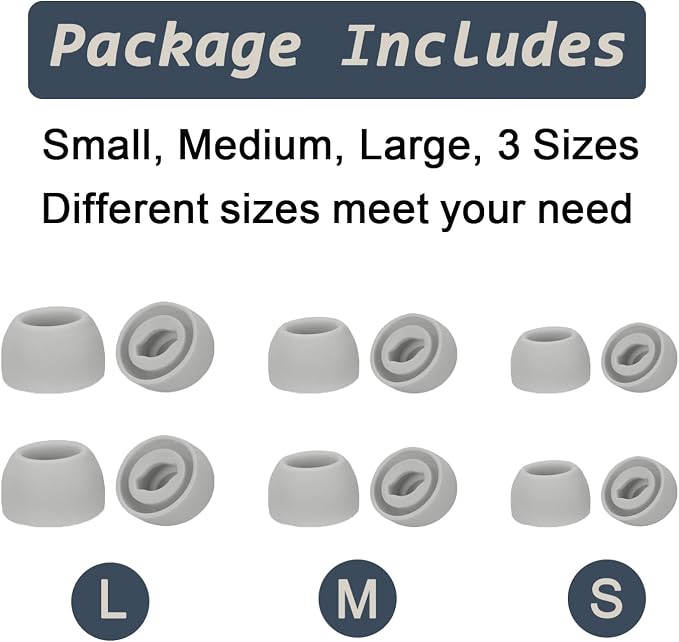 6 Pairs Replacement Eartips for Samsung Galaxy Buds Pro Headphones, Silicone - Image 3