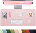 Pink Leather Desk Mat, Large Mouse Pad & Laptop Mat by cebowa