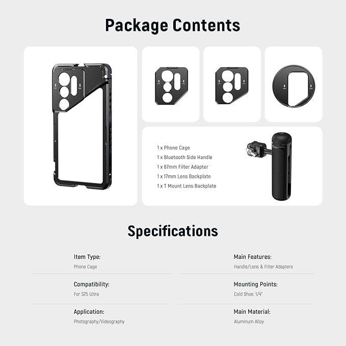 NEEWER S25 Ultra Phone Cage, PA082 Mobile Video Rig Phone Stabilizer - Image 8