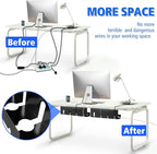 Under Desk Cable Management Tray, No Drill 2 x 15.7 in Steel Tray - Image 7