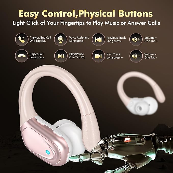 HAOYUYAN Wireless Earbuds, Sports Bluetooth Headphones, LED Power Display Ear - Image 6