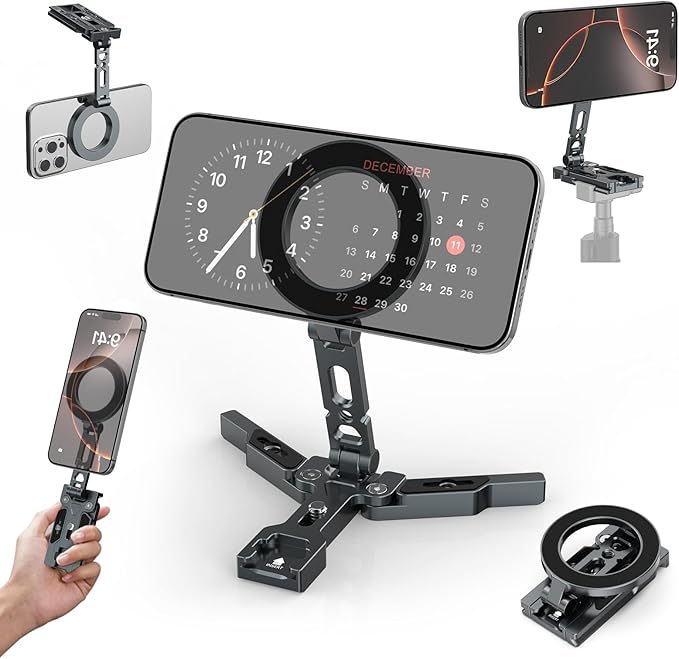 Magnetic Phone Tripod Stand, Foldable Cell Phone Holder by Gahenwo