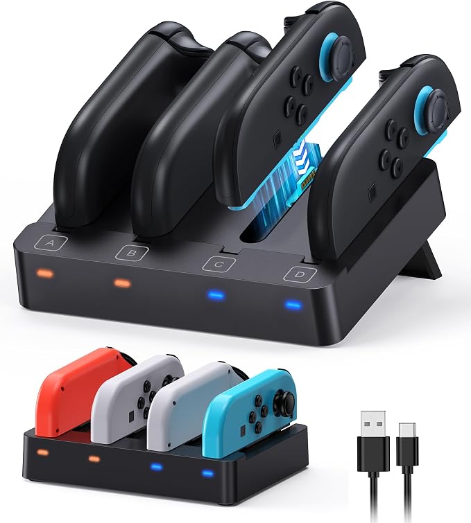 Controller Charger for Nintendo Switch 2 2025 and Switch 1, Horizontal Charging by WAXITY
