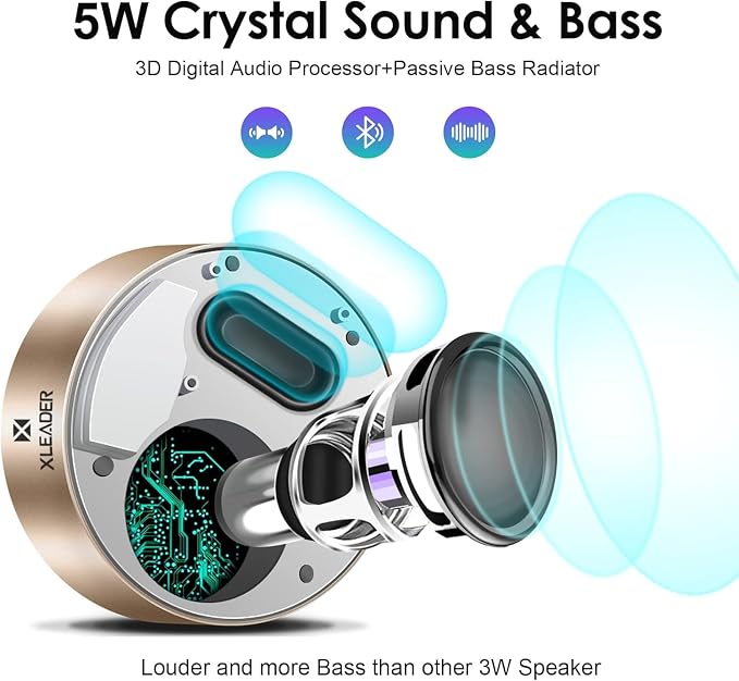 XLeader Small Bluetooth Speaker Portable Speakers Bluetooth Wireless - Image 3