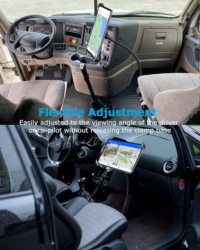 Gooseneck Car/Truck Seat Rail Tablet Holder Mount - Image 3