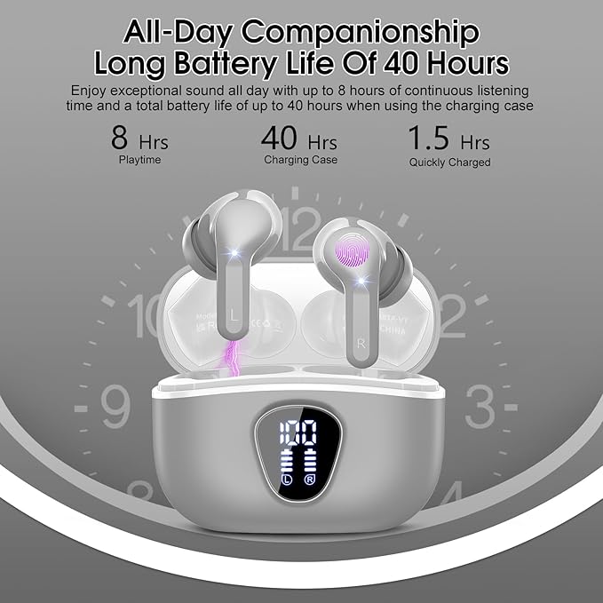 Wireless Earbuds, IP7 Waterproof in Ear Earphones, LED Display Ear buds - Image 4