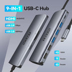 USB C Hub, Acodot 9 in 1 USB C to 4K@60HZ HDMI Multiport Adapter, 3 USB 3.0 - Image 2