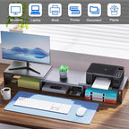 Dual Monitor Stand for Desk, Metal Computer Stand, Desk Shelf Riser, Desktop - Image 3