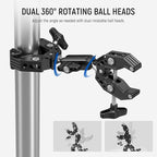 NEEWER Double Super Clamp with Magic Arm, Cleaning Cloth, Umbrella Camera Pole - Image 4