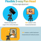 Aureday Phone Tripod Stand, 64” Extendable Cell Phone&Camera Tripod - Image 4