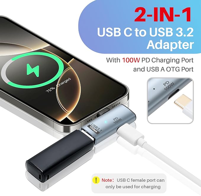 2-in-1 USB C 3.1 to USB 3.0 10Gbps Adapter - Image 3