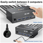 KVM Switch 3 Monitors 2 Computers 8K@60Hz/4K@144Hz, HDMI Displayport KVM - Image 5