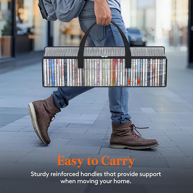 Lifewit CD Storage Bags, Front Window Zipper Design, Stackable Media Organizer - Image 4