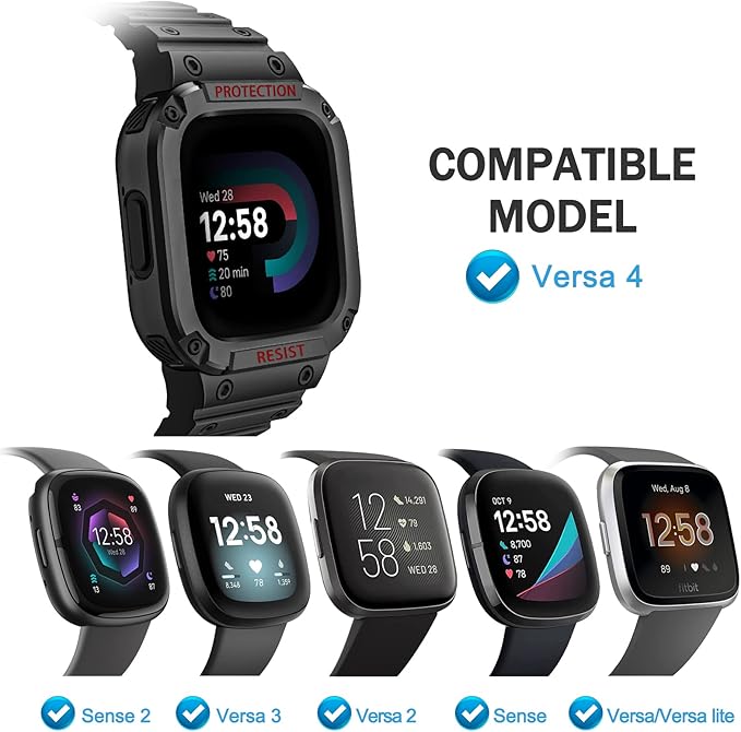 FINTIE Bands with Case Compatible with Fitbit Versa 4/3/2/1/Versa Lite/Fitbit - Image 2