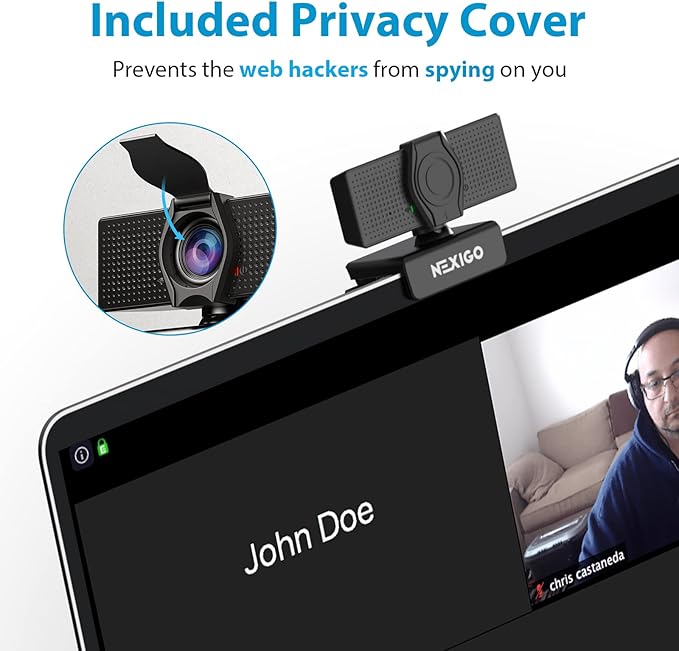 NexiGo N60 1080P Webcam with Microphone, Adjustable FOV, Software Control & - Image 3