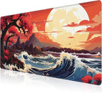 Mouse Pad, Large Huge Moon Over The Sea Desk Mat, Extended Non-Slip Gaming by NIYLYNSYN