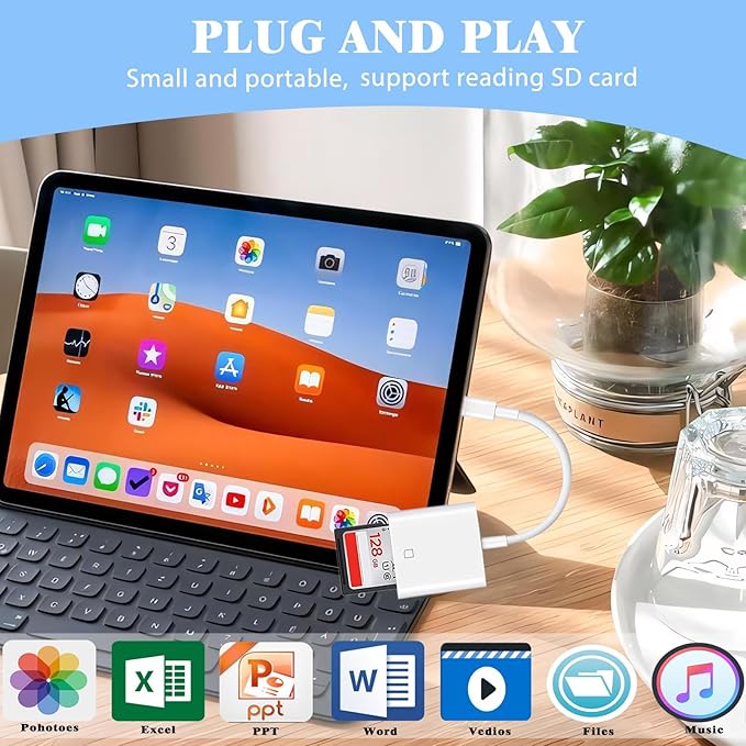 iPhone SD Card Reader USB C, Digital Camera Adapter iPhone 16, Trail Camera SD - Image 4
