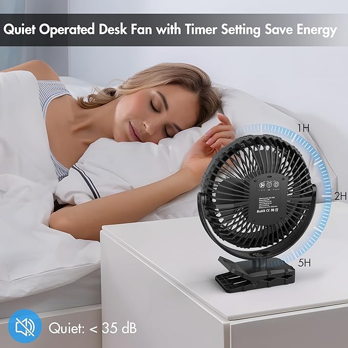 Camping Rechargeable Fan, Battery Operated - Image 5