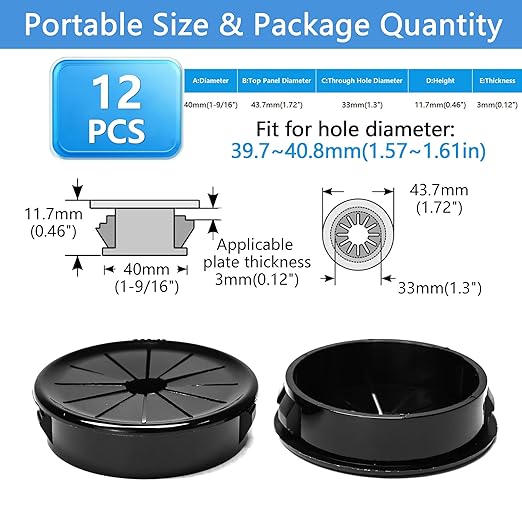 12 Pcs Cable Grommet, Snap Bushing 1-9/16" Mounting Diameter, Flexible - Image 9