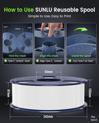SUNLU Large Spool 3KG PETG Filament, 3D Printer Filament PETG 1.75mm, Less - Image 8