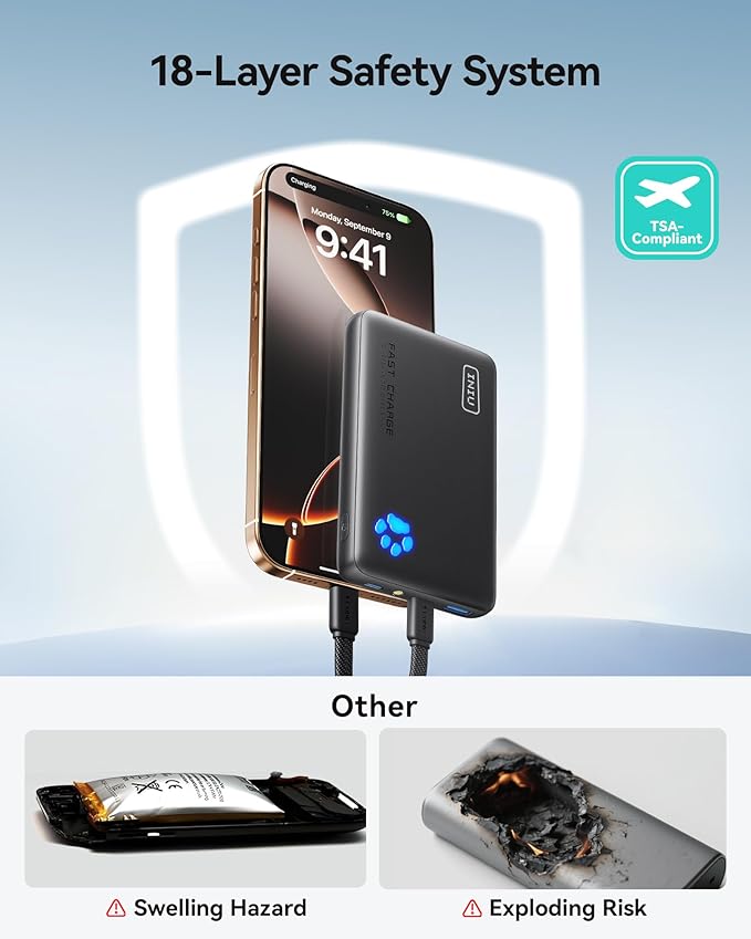 INIU 45W Fast Charging Portable Charger, 40% Smaller 10000mAh - Image 8