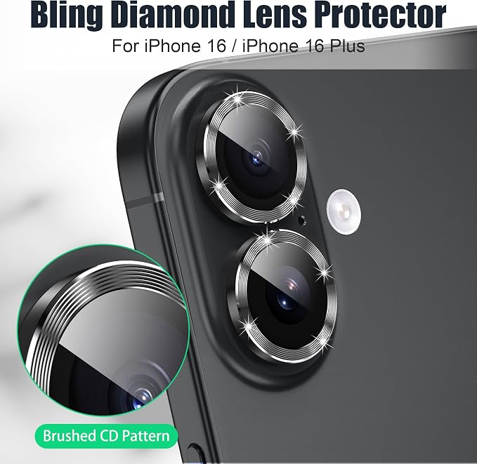 AGVEE 3+3 6 Pack for iPhone 16 6.1" / 16 Plus 6.7" Camera Lens Cover Protector - Image 4