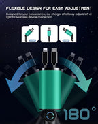 Retractable Car Phone Charger, 4 in 1 Fast Charge Car Phone Charger - Image 4