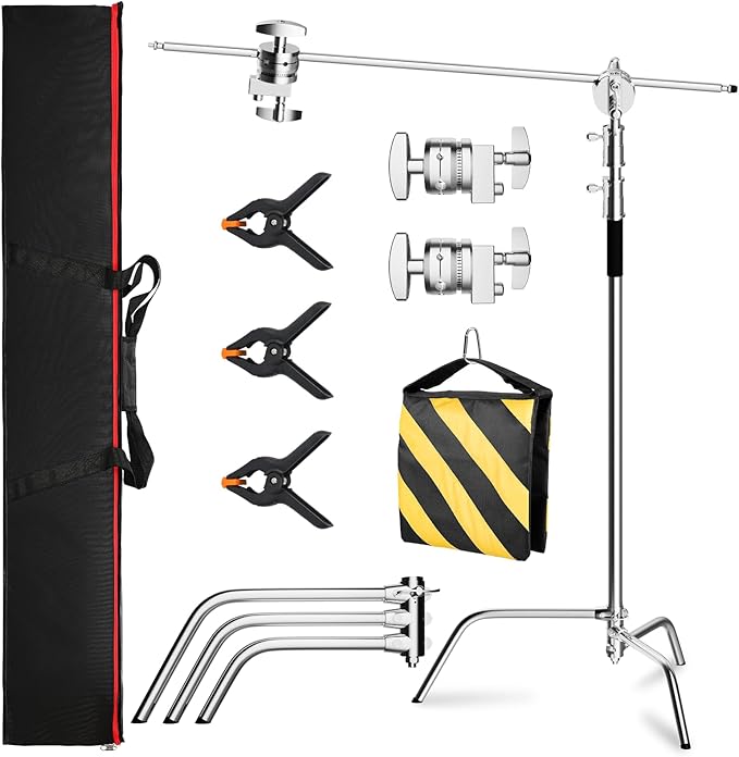 C Stand with Boom Arm Professional Heavy Duty Light Stand with 10.8ft Vertical by VKPROEY
