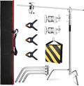C Stand with Boom Arm Professional Heavy Duty Light Stand with 10.8ft Vertical by VKPROEY