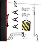 C Stand with Boom Arm Professional Heavy Duty Light Stand with 10.8ft Vertical by VKPROEY